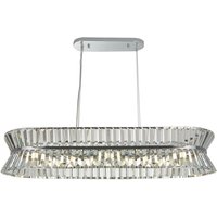 Hängeleuchte Chrom Klar Kristall 10x G9 B: 100 cm von Searchlight