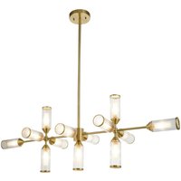 Hängeleuchte Glas Metall 118 cm lang in Messing 13x G9 von Endon