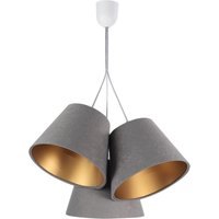 Hängeleuchte JOCY Grau Gold Retro Esstisch Stoff von BPS Koncept