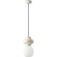 Hängeleuchte Keramik Glas E14 Creme Weiß Retro ROBERTO von Ferroluce