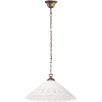 Hängeleuchte Keramik Messing Ø 40,5 cm Weiß Bronze antik E27 von Ghidini Giovanni Battista