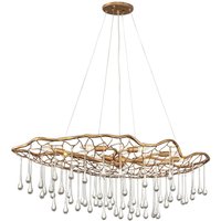 Hängeleuchte Kristall Metall 106,7 cm lang in Gold 8x E14 von ELSTEAD
