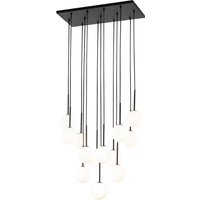 Hängeleuchte Kugel Glas Metall L: 60 cm Schwarz Weiß 13x G9 von TK Lighting