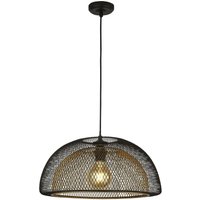 Hängeleuchte Metall E27 D: 45,5 cm in Schwarz Gold von Searchlight