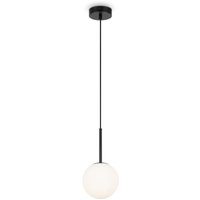 Hängeleuchte Metall Glas E14 Ø 15 cm rund Schwarz Weiß von Maytoni