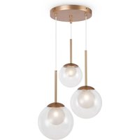 Hängeleuchte Metall Glas G9 rund D: 40 cm in Gold CORA von Maytoni