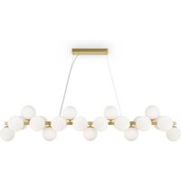 Hängeleuchte Metall Glas H: max. 133,9 cm in Gold Weiß von Maytoni