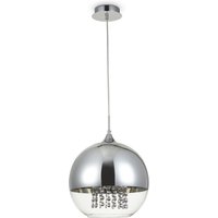 Hängeleuchte Metall Glas Ø 30 cm H: max. 105 cm Nickel von Maytoni