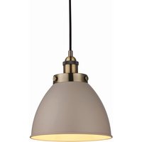Hängeleuchte Metall Ø 23,5 cm in Taupe Messing antik E27 von Endon