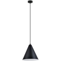 Hängeleuchte Metall Schwarz Weiß B: 24 cm H: max. 100 cm E27 von Emibig