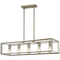 Hängeleuchte Metall länglich B: 90 cm in Silber-Gold E27 von Searchlight