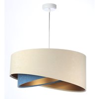 Hängeleuchte Modern Ø 50 cm Stoff Creme Blau Gold E27 Hängeleuchte Modern Ø 50 cm Stoff Creme Blau Gold E27 von BPS Koncept