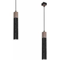 Milagro - Hängeleuchte solo sawn black / patiniertes holz 1x mini GU10 von MILAGRO