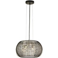 Hängeleuchte Schwarz 4x G9 Ø 35 cm Metall Glas von Searchlight