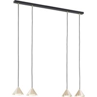Hängeleuchte Schwarz Gold B: 90 cm H: max. 100 cm verstellbar von Emibig