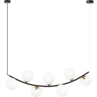 Hängeleuchte Schwarz Weiß Gold B: 95 cm 7x E14 Metall Glas von Emibig
