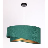 Hängeleuchte Stoff E27 rund D: 50 cm Grün Gold Velours Optik Hängeleuchte Stoff E27 rund D: 50 cm Grün Gold Velours Optik von BPS Koncept