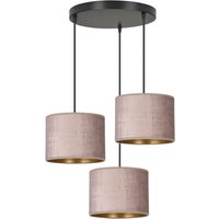 Hängeleuchte Stoff Metall Schwarz Rosa Gold 3-flammig E27 Hängeleuchte Stoff Metall Schwarz Rosa Gold 3-flammig E27 von Emibig