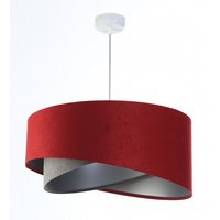 Hängeleuchte Stoff Ø 50 cm Rot-Braun Grau Silber Velours Optik von BPS Koncept