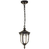 Hängeleuchte außen Aluminium Glas IP44 B: 18,5 cm Vintage von ELSTEAD