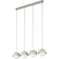 Hängeleuchte länglich 80cm Beige Weiß 4-flammig G9 Glas Metall von TK Lighting