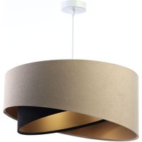 Hängeleuchte rund D: 50 cm E27 Stoff Beige Schwarz Gold Hängeleuchte rund D: 50 cm E27 Stoff Beige Schwarz Gold von BPS Koncept