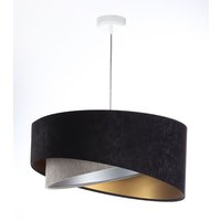 Hängeleuchte rund Ø 50 cm E27 Stoff Schwarz Gold Grau Silber Hängeleuchte rund Ø 50 cm E27 Stoff Schwarz Gold Grau Silber von BPS Koncept