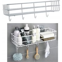 Hängendes Duschregal aus weißem Metall Hängendes Duschregal aus weißem Metall