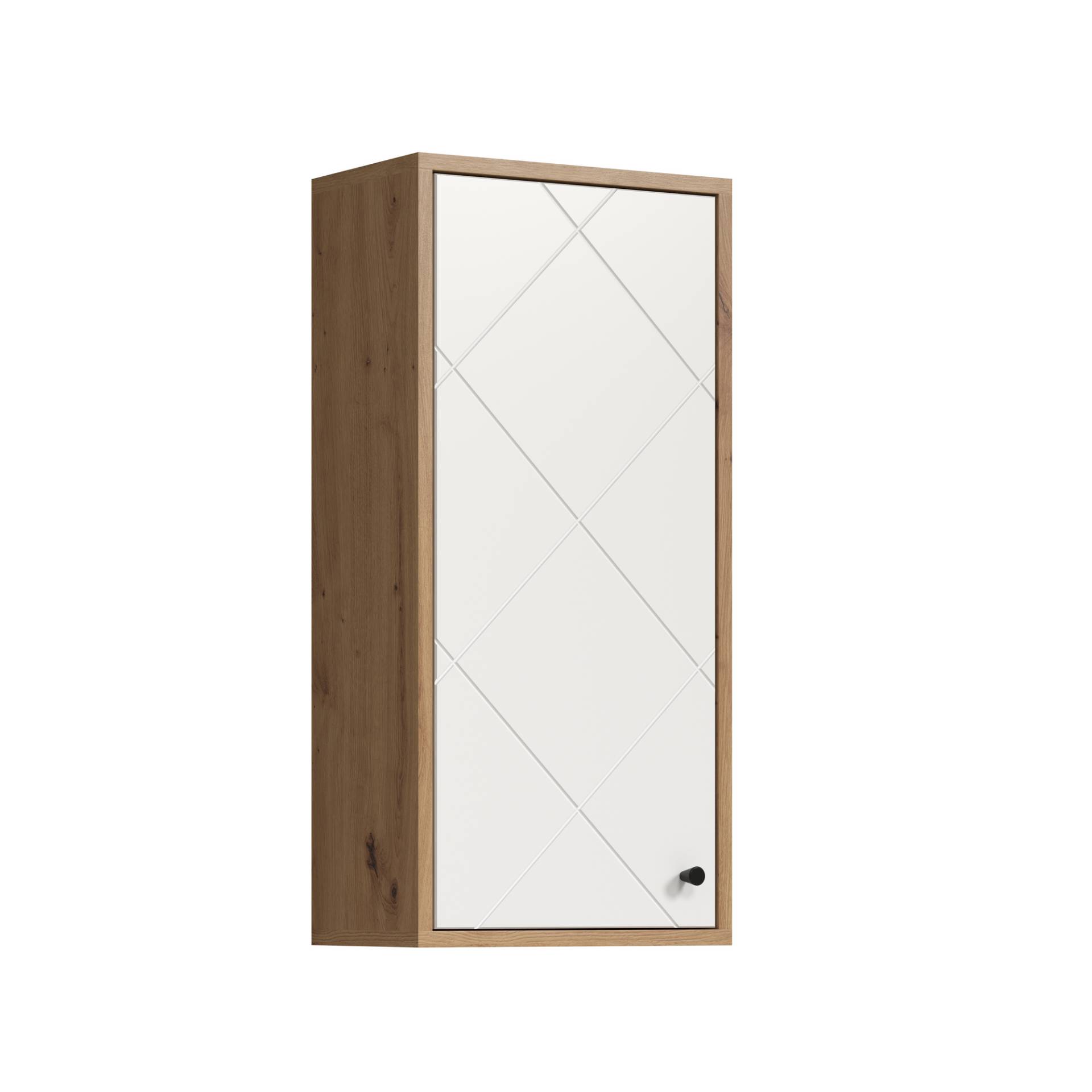 Hängeschrank 'Touch' weiß, braun matt 36 x 79 x 29 cm