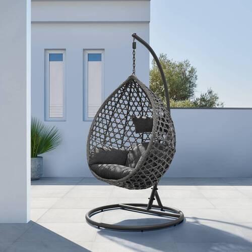 Hängesessel Carmella Grau Metall/Kunststoff/Outdoorstoff