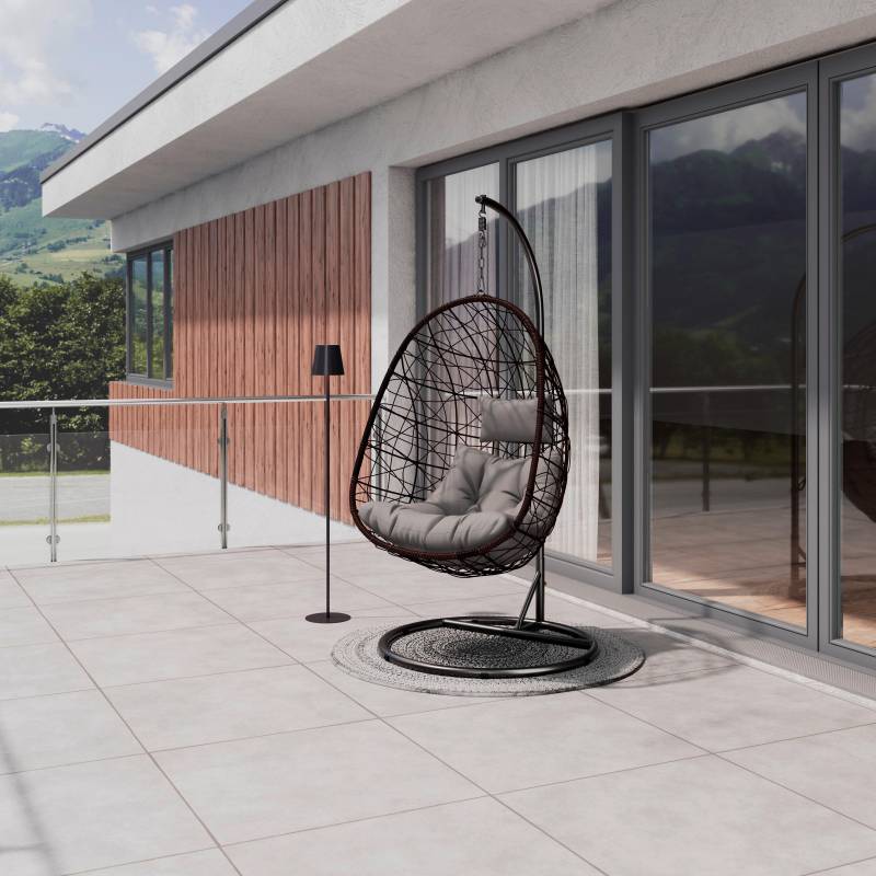 Hängesessel Kreta Braun/Schwarz/Hellgrau