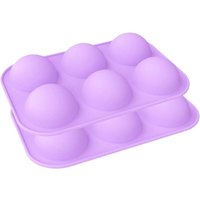 Halbkugelförmige Silikonform – 6 große Mulden, 2er-Set – Schokoladenkugelform für Kuchen, Gelee, Kuppeln Halbkugelförmige Silikonform – 6 große Mulden, 2er-Set – Schokoladenkugelform für Kuchen, Gelee, Kuppeln