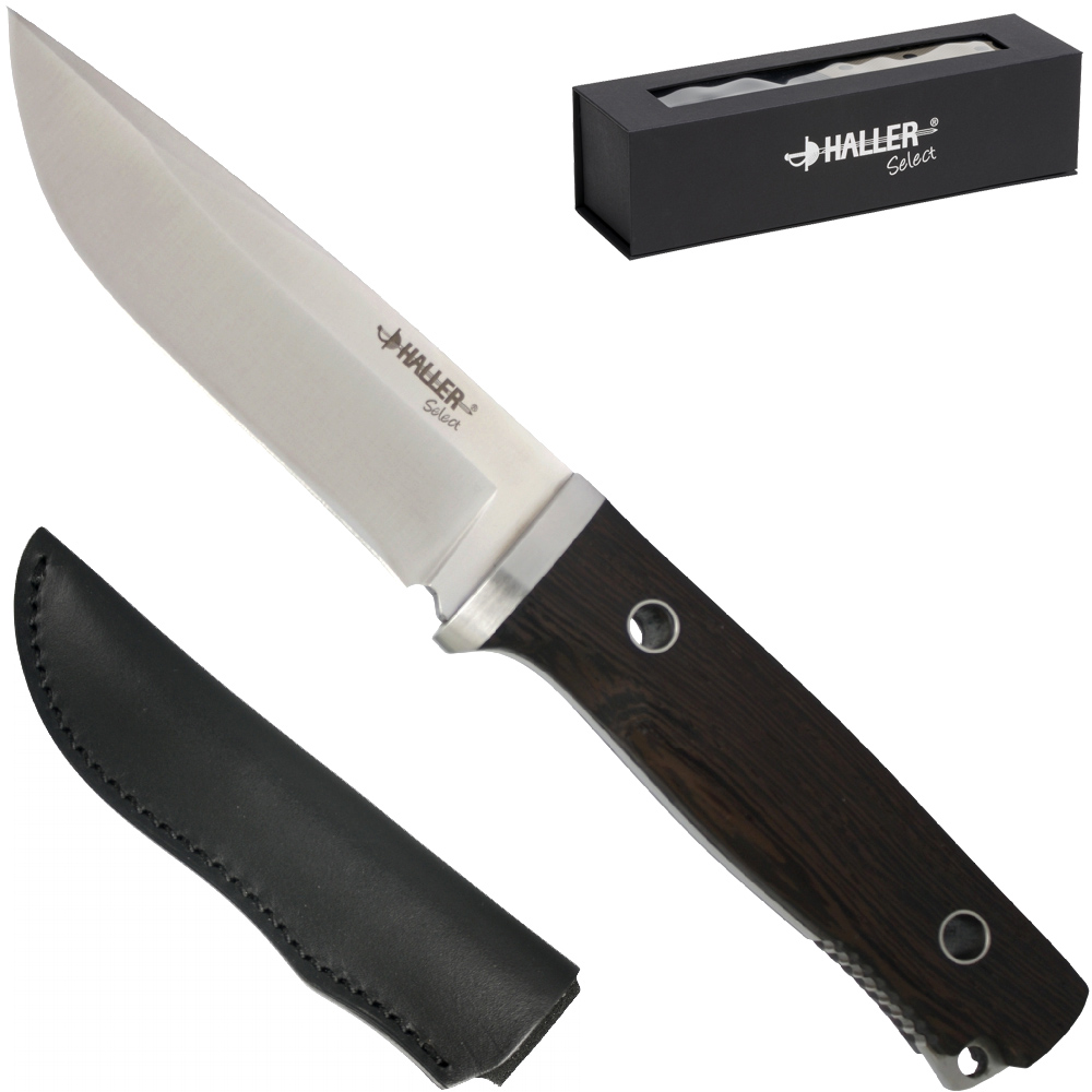 Haller Select Outdoor-Messer mit Lederscheide in Geschenk-Box von Haller Select