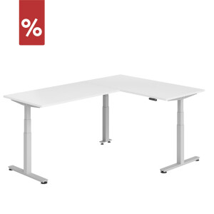 Hammerbacher Serie XDSM 160 x 240cm - Winkeltisch mit zwei Tischplatten - Aktionsmodell