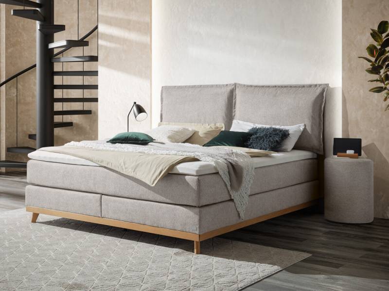 Hasena Boxspringbett Imelda Pronto 140 x 200 cm Pace light grey (840) Elegance Top