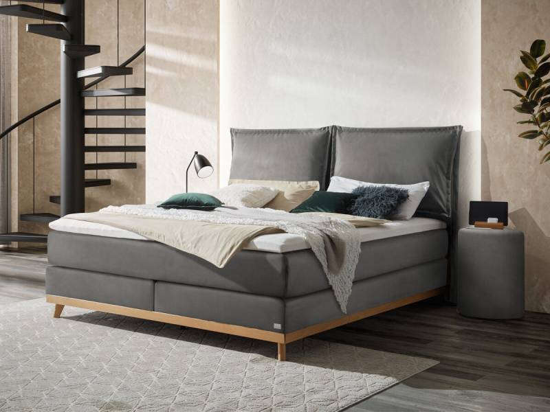 Hasena Boxspringbett Imelda Pronto 160 x 200 cm Monet steel (835) Glamour Top