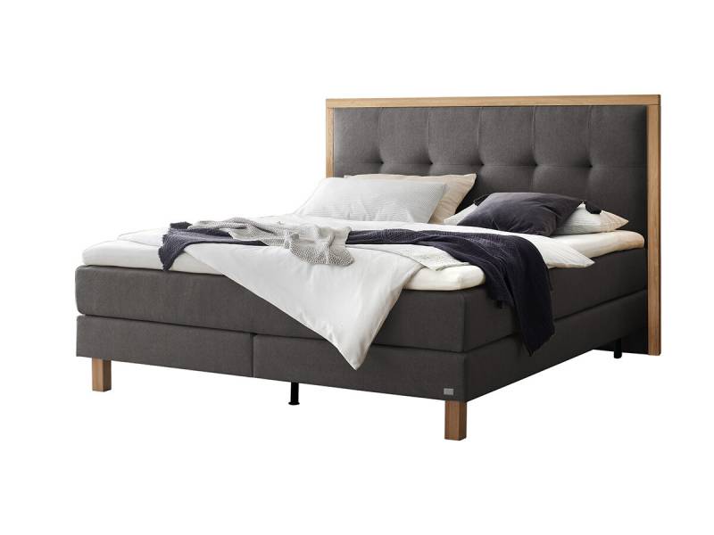 Hasena Boxspringbett Solara Pronto 140 x 200 cm Pace grey (841) Elegance Top