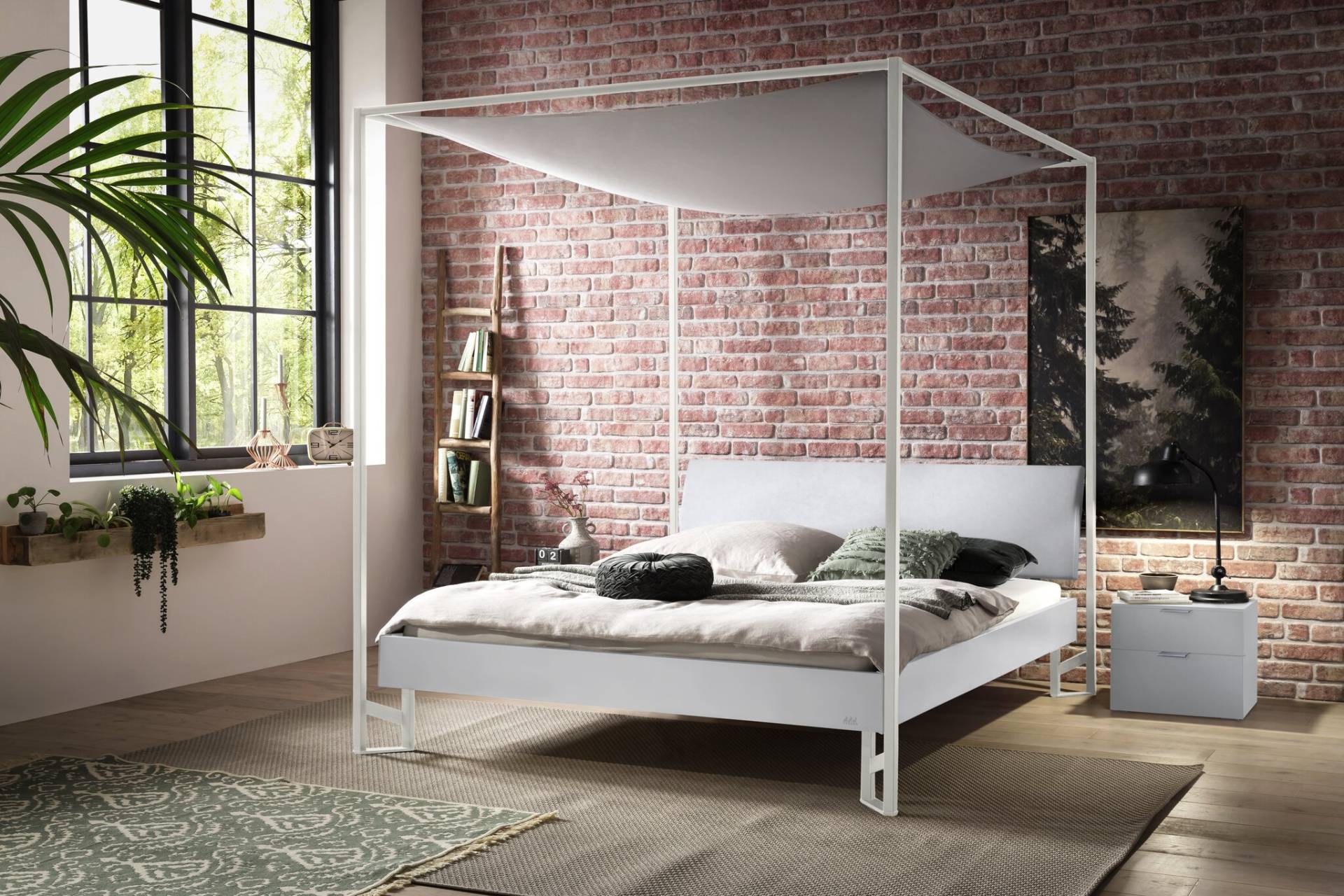 Hasena Himmelbett Velino, Farbe: Weiss, Bezugsfarbe: Kul white, Metallfarbe: White, verschiedene Größen Hasena Himmelbett Velino, Farbe: Weiss, Bezugsfarbe: Kul white, Metallfarbe: White, verschiedene Größen