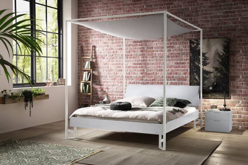 Hasena Himmelbett Velino, Farbe: Weiss, Bezugsfarbe: Kul white, Metallfarbe: White, verschiedene Größen