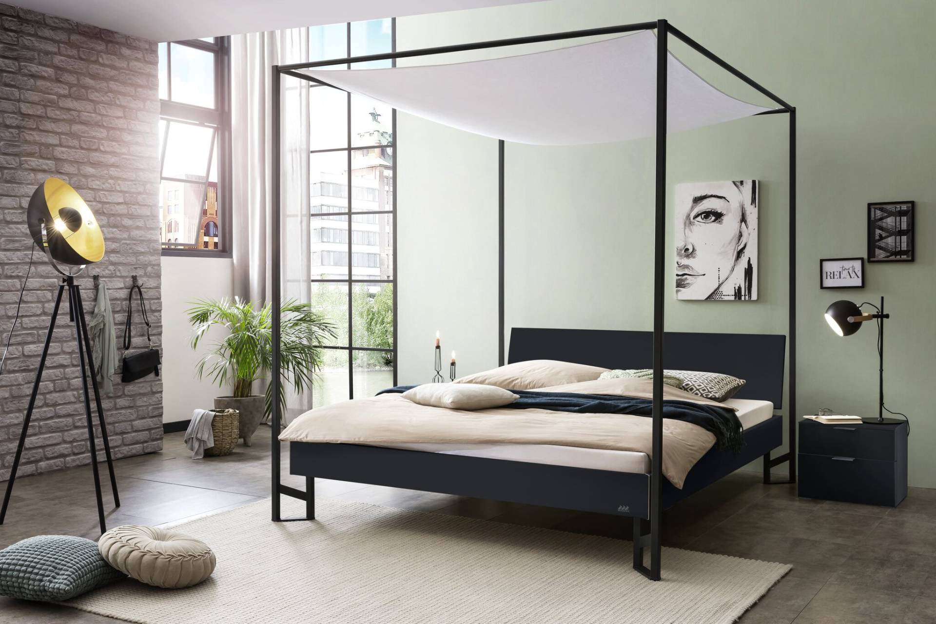 Hasena Himmelbett Veluna, Farbe: Anthracit, Metallfarbe: Anthracit, verschiedene Größen Hasena Himmelbett Veluna, Farbe: Anthracit, Metallfarbe: Anthracit, verschiedene Größen