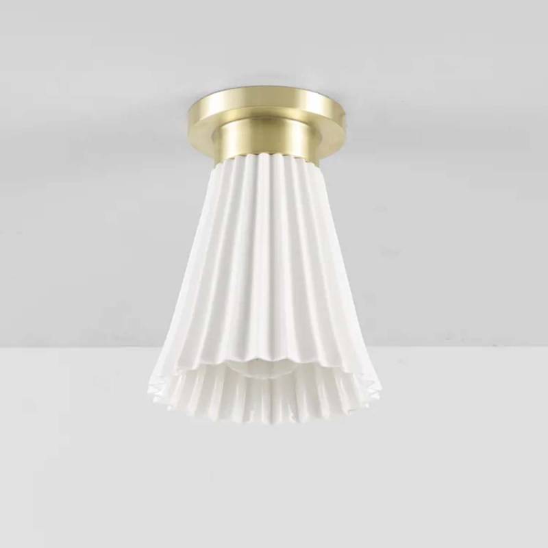 Hector Medium Pleat Deckenleuchte, Messing satiniert, Ø: 12,5 cm