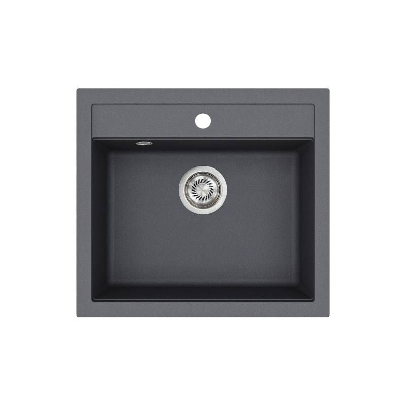 Helika Einbauspüle Granitverbundstoff Quadro 56 cm x 51 cm Graphit von HELIKA