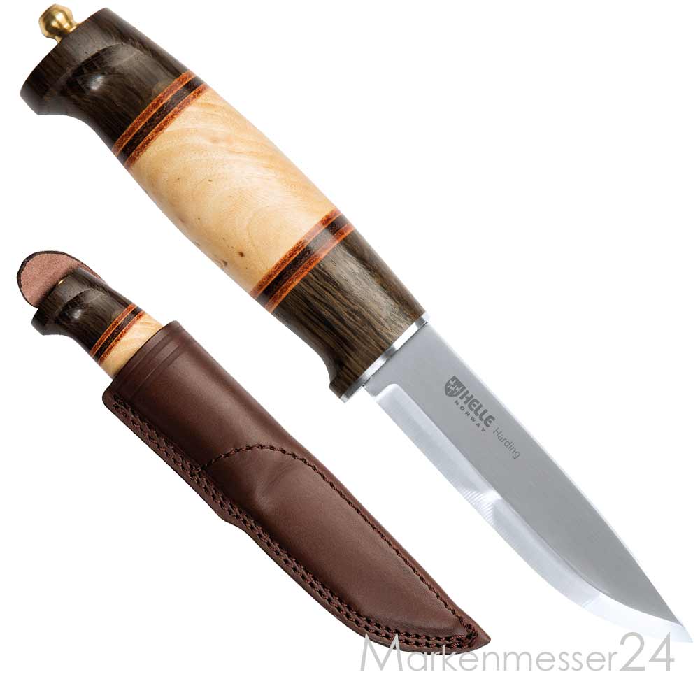 Helle Outdoormesser,Modell 99 Harding,Palisander Birkenholz,Lederscheide von Helle