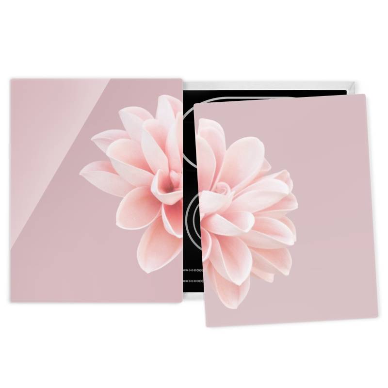 Herdabdeckplatte Dahlie Blume Lavendel Rosa Weiß