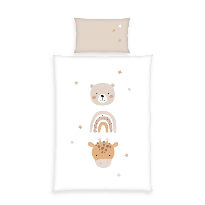 Herding Baby LITTLE FRIENDS - Renforcé-Bettwäsche mit Wendemotiv, 100% Baumwolle, 100 x 135 cm