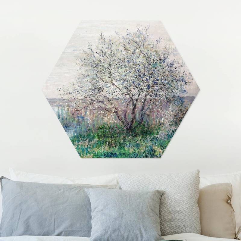 Hexagon-Alu-Dibond Bild Claude Monet - Frühlingsstimmung