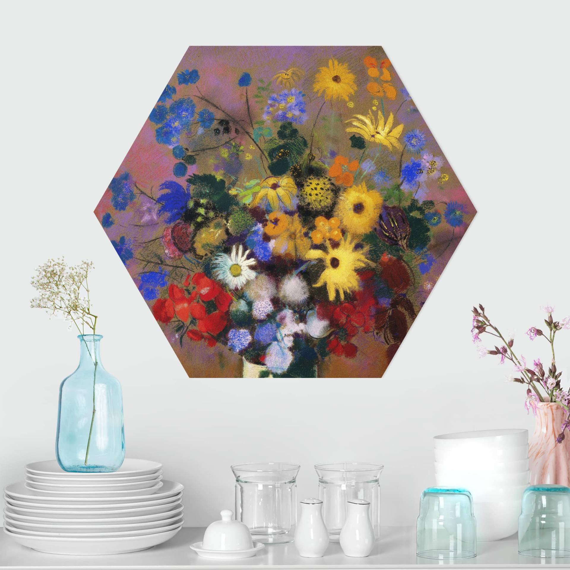 Hexagon-Forexbild Odilon Redon - Blumen in einer Vase