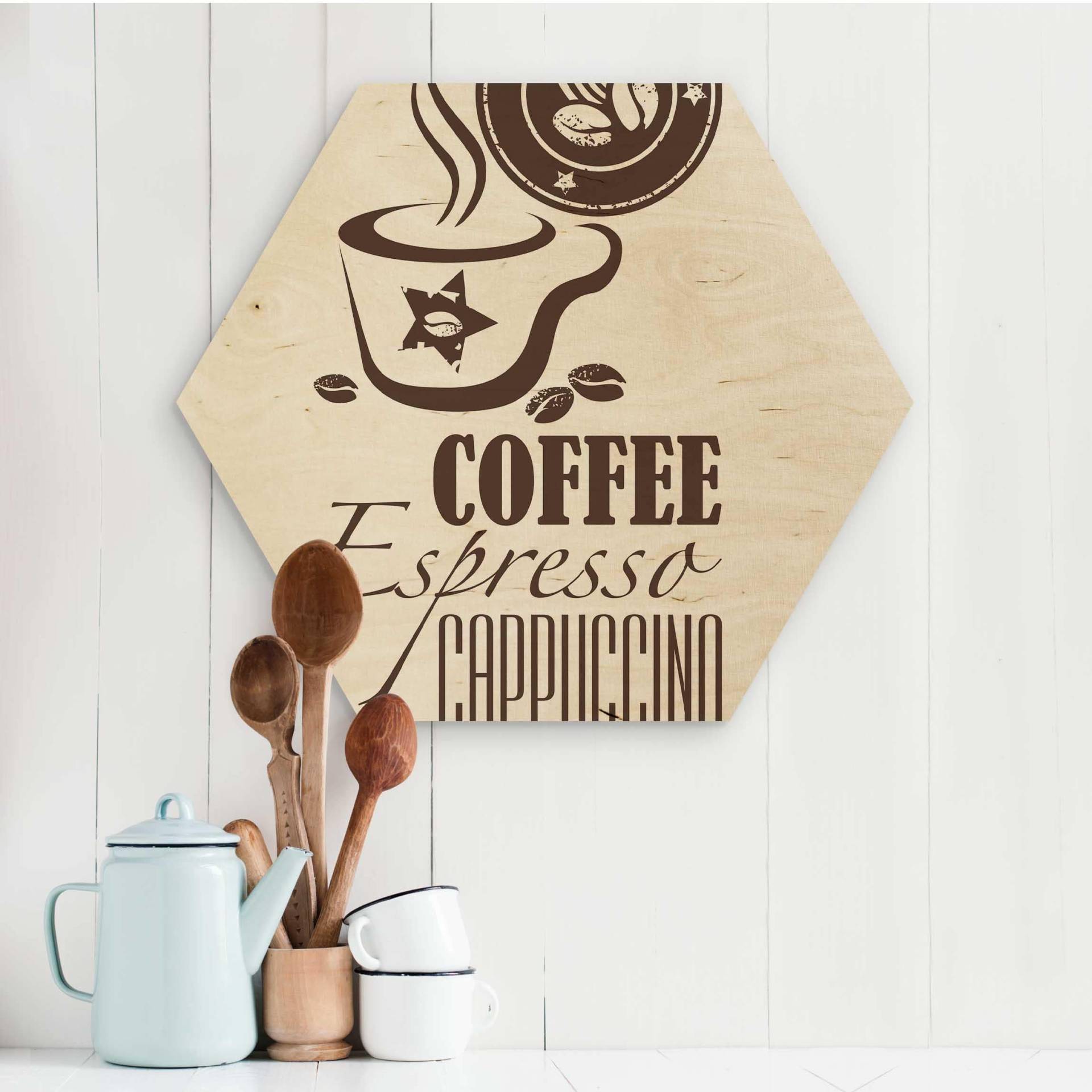 Hexagon-Holzbild No.SF598 Coffee 5