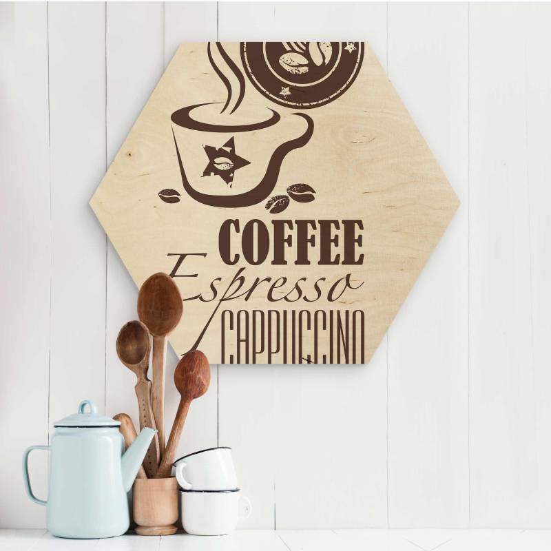Hexagon-Holzbild No.SF598 Coffee 5
