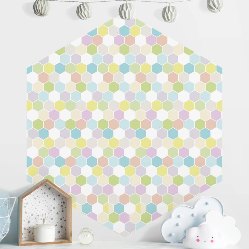 Hexagon Mustertapete selbstklebend No.YK52 Sechseck Pastell